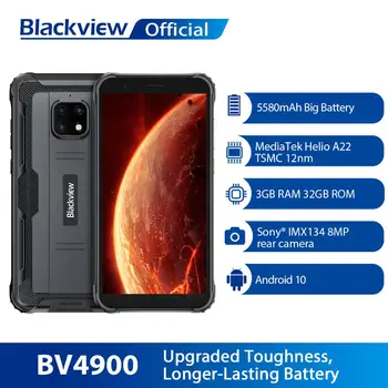 Blackview BV4900 IP68 Vandeniui atsparus Išmaniojo telefono 3GB+32GB Tvirtas Mobilusis Telefonas 5580mAh 5.7 colių 