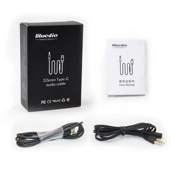Bluedio 3,5 mm Tipo C garso kabelis, ausines, USB, C 3.5 mm AUX su mikrofonas TM TMS T4S T5 T6 T6S V2 ausinės