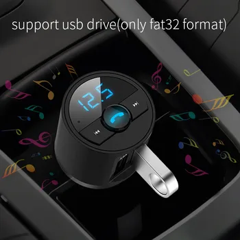 Bluetooth 5.0 FM Siųstuvas Greitai QC 3.0 Automobilinis Įkroviklis su USB, Adapteris, skirtas Xiaomi redmi 8 Pastaba laisvų Rankų įranga, Mp3 Grotuvas, Automobilių Reikmenys