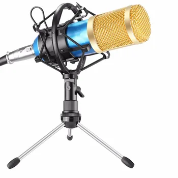 BM-800 Profesinės Kondensatoriaus Mikrofonas, BM800 Rinkinys:Mikrofonas Kompiuteris+Shock Mount+Putų Kepurė+Kabelis Kaip BM 800 Mikrofonas