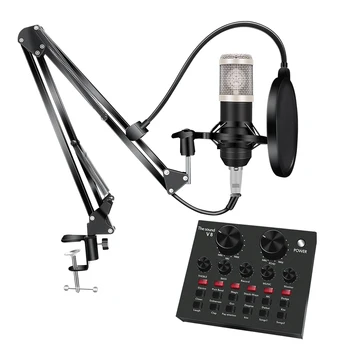 Bm 800 Studija Mikrofonas Rinkiniai Su Filtro V8 Garso Plokštė Kondensatoriaus Mikrofonas Pluoštas Įrašyti Ktv Karaoke Išmaniojo Telefono Mikrofonas