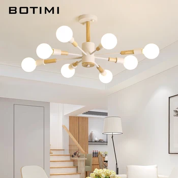 BOTIMI Dizaineris LED Šviestuvo Už Kambarį Balta Blizgesio Juoda Miegamasis Lempos Mediniai Virtuvės Kabinti Valgomasis Apšvietimas
