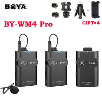 Boya BY-WM4 Pro K1 K2 Lavalier Microphone Dual Channel 2.4 G Bevielio Studija Kondensatoriaus Interviu Mic 