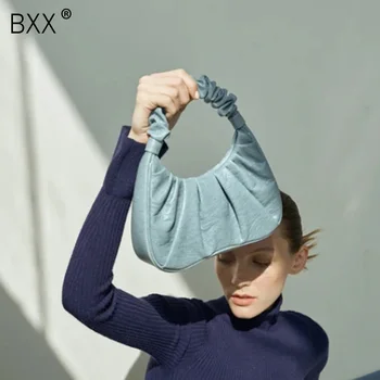 [BXX] Raukšlės Dizaino PU Odos Pečių Krepšiai Moterų 2021 Elegantišką Rankinės Moterų Kelionės Entire Lady Mados Ranka Maišo HM456