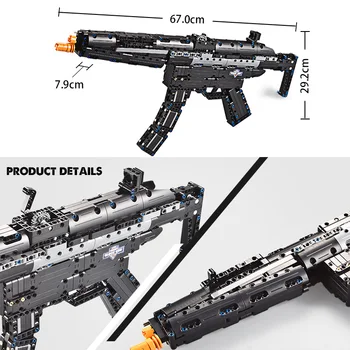 Cada 617PCS Heckler Koch MP5 automatas Modelio Blokai Karinės Miesto Technikos Ginklą Plytų Žaislai Vaikams