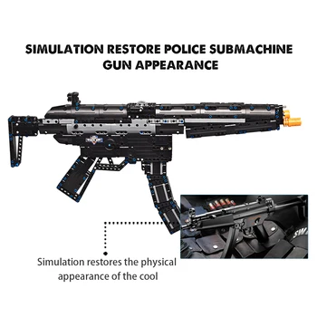 Cada 617PCS Heckler Koch MP5 automatas Modelio Blokai Karinės Miesto Technikos Ginklą Plytų Žaislai Vaikams