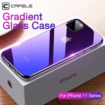Cafele Prabanga Grūdintas Stiklas Atveju iPhone, 11 Pro Max Gradientas Spalvinga Telefono Dangtelį Apsauginį kiautą 