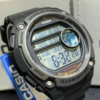 Casio Originalus Vyrų Laikrodžiai Odos Mados Top Brand Prabanga atsparus Vandeniui 100m Kvarcas Technologijų Statinys Atsitiktinis Žiūrėti AE-3000W