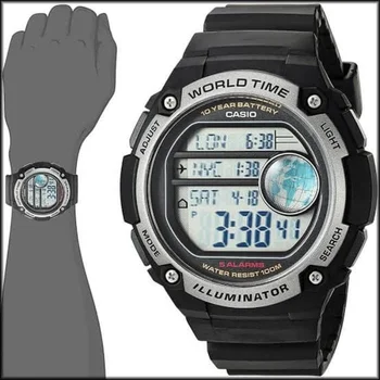 Casio Originalus Vyrų Laikrodžiai Odos Mados Top Brand Prabanga atsparus Vandeniui 100m Kvarcas Technologijų Statinys Atsitiktinis Žiūrėti AE-3000W