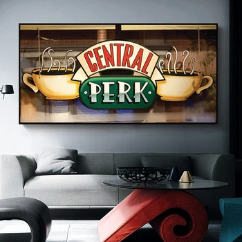 Central Perk Kavinė Drobės Tapybos Draugai, TV Rodo, Plakatų ir grafikos Skandinavijos Sienos paveiksl Cuadros už Kambarį Dekoro