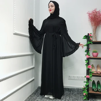 Chifffon Vestidos Ramadanas Kaftan Abaja Arabų Islamo Musulmonų Maxi Suknelė Caftan Elbise Hijab Eid Suknelės Skraiste Femme Musulmane