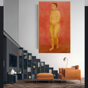 Citon Pablo Picasso《Nuogas moteris stovi》Drobė Meno Aliejaus Tapybos Kūrinys Plakato Nuotrauką Šiuolaikinės Sienų Dekoras Namų Puošybai