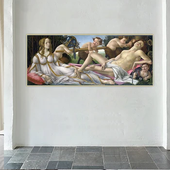 Citon Sandro Botticelli《Venera ir Marsas》Drobė, Aliejus, Tapyba Meno kūrinius Plakato Nuotrauką Sienos Fone Dekoro Namų Puošybai