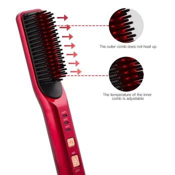 CkeyiNElectric Plaukų Šukos Plaukų ištiesinimo priemonės Belaidžius Karšto Oro Šepetys Plaukų Formavimo Įrankis, su 3 Temperatūra Reguliuojama Vairo Bankas