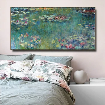 Claude Monet Vandens Lotus Drobė Meno Paveikslų Reprodukcijos Impresionistų Plakatai ir Spausdinimo Sienos Nuotraukas Gyvenimo Namų Dekoro