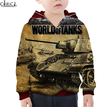 CLOOCL Vaikams Žaidimai, World of Tanks Hoodies Palaidinės 3D Spausdinimo Vaikų Streetwear Mados Hoodie Vaikams Drabužių Lašas Laivybos