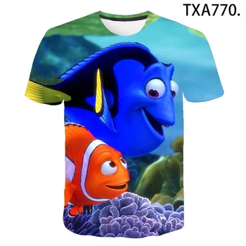 Cool T-shirt 3D Atspausdintas žuviukas Nemo Spausdinami T Marškiniai Vyrams, Moterims, Vaikams 2020 Naujų Animacinių filmų Gyvūnų Juokingas Berniukas Mergaitė Viršūnės Vaikai Tee