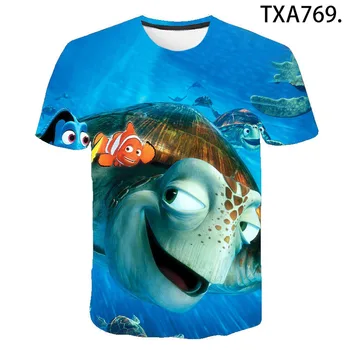 Cool T-shirt 3D Atspausdintas žuviukas Nemo Spausdinami T Marškiniai Vyrams, Moterims, Vaikams 2020 Naujų Animacinių filmų Gyvūnų Juokingas Berniukas Mergaitė Viršūnės Vaikai Tee