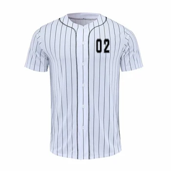 Custom Amerikos Beisbolo Jersey Mens Juostele Trumpas Rankovės Gatvės Hip-Hop Beisbolo Top Marškinėliai Cardigan Juoda Balta, Sporto Megztiniai