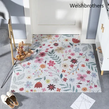 Custom Šiaurės šalių namų ūkių grindų mat lauko kilimėlis salė kilimėlis anti-slip mat PVC vielos žiedą, kilimų kilimėlis gali būti sumažinti, kiliminė danga svetainės kilimėliai