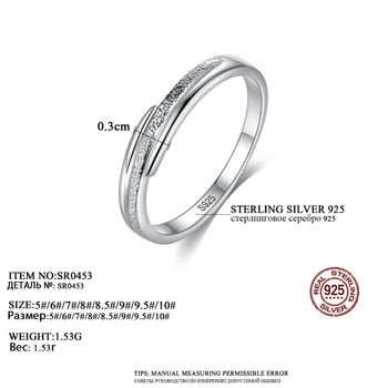 CZCITY Naują Atvykimo Autentiški 925 Sterlingas Sidabro Moterų Sužadėtuvių Žiedas Moterims Nuotaka Paprastas Klasikinis Piršto Žiedą SR0453