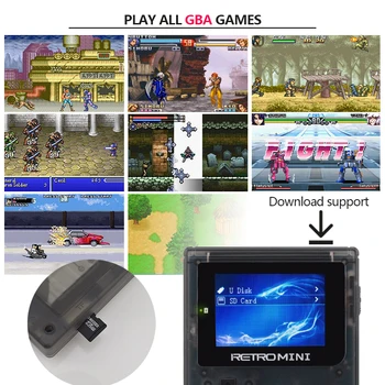 DataFrog Retro Žaidimas Mini GBA Konsolės 32 Bitų Nešiojamųjų Mini Nešiojamą Žaidimų Konsolę įmontuotas 940 GBA Klasikiniai Žaidimai