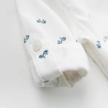 DB13786 dave bella kūdikių berniukų pavasario kūdikių spausdinti marškinėliai bamblys viršuje vaikų tees ilgomis rankovėmis medvilnės drabužius