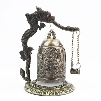 Derliaus Dragon Bell Apdailos Budistų Papuošalų Sėkmės Varpas Bronzos Užraktas, Vienuolis, Namo, Biuro, Dekoratyvinis Iliustracijos