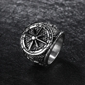 Derliaus Viking Kompasas, Žiedas Vyrams Iš Nerūdijančio Plieno Inkaras Žiedas Žmogus, Punk Rock, Juvelyriniai Dirbiniai Didmeninė