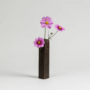 Derliaus Zen Stiliaus Vaza, Ikebana Gėlių Kūrybos Rupi Keramikos, Medienos Grūdų Namų Dekoro Stalo Hydroponic Bonsai Gėlės Vamzdis Jar