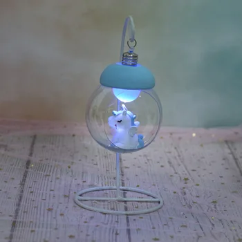 Derva Vienaragis LED Nakties Šviesos Animacinių filmų Gyvūnų Naktiniai Novetly Lam Miegamasis Dekoratyvinis Apšvietimas Žaislas, Kalėdų, Gimtadienio Dovana Vaikams