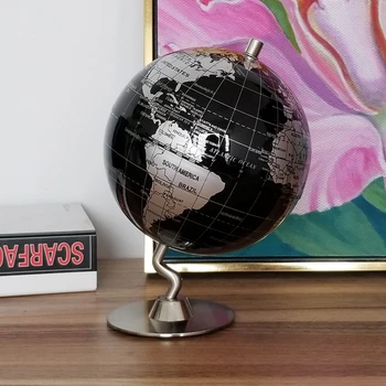 Dia 14cm Geografia Globo Padaryti Mapa Mundi Žemės Rutulio Vintage Papuošalai Metalo bazės Pasaulio Pasaulio Žvaigždynas Žemėlapyje