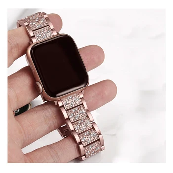 Diamond diržu, Apple Watch juosta 40mm 38mm 42mm 44mm nerūdijančio plieno iwatch apyrankė 