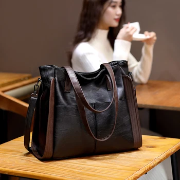 Didelės talpos, odinis minkštas avikailis odos maišas moterų 2020 naujas mados rankinės vieną petį krepšys moterų krepšys 2020 m.
