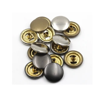 Didmeninė 100sets/daug 12,5 mm, #486 keturias dalis žalvario metalo mygtuką pavasario snap mygtuką snap tvirtinimo detalės, sidabro, bronzos, juoda FP-037
