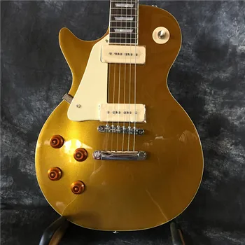 Didmeninė ir mažmeninė naujas P90 paėmimas su aukso modelis. Kairėje gitara, elektrinė gitara. Aukštos kokybės. Nemokamas pristatymas