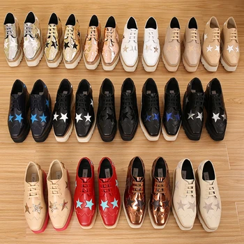 Didmeninė Lady platforma batai, 31 spalvų natūralios odos pleišto aikštėje toe bateliai,karšto pardavimo aukštis didėja star batai smėlio 35-41