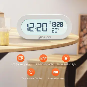 DIGOO LED Skaitmeninis Laikrodis-Žadintuvas Apšvietimas Atidėti Išjungimo Temperatūros Ekranas Stalinis Elektroninis Apšvietimas Stalo Laikrodžiai Stalinis Laikrodis