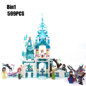 Disney 2020 Naujos Pasakos 8 1 Sniego Pilis Blokų Karalienė Elsa ir Anna Mermaid Princesė Elnių Pobūdžio Žaislas Mergina