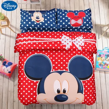 DISNEY Mickey Mouse Patalynės Komplektas Antklode Padengti Nustato vieną dvigubo Karalienė King Size minnie peliukas Vaikų lova nustatyti Namų tekstilės dovana