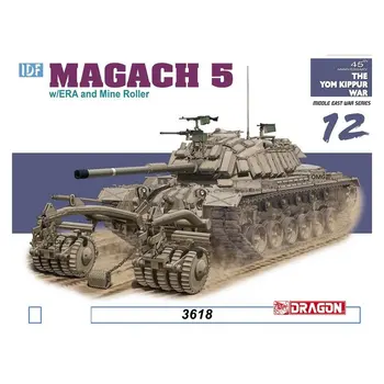 DRAGON 3618 1/35 IDF Magach 5 w/ERA ir Mano Roller - Masto modelis Kit