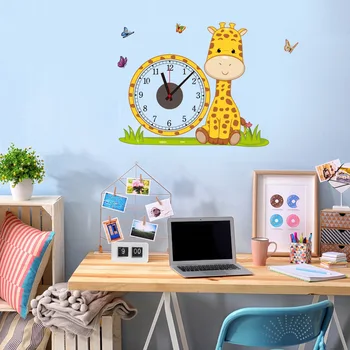 Dream Catcher Animacinių filmų Žirafa Lipdukas Namų Dekoro Elektroninių PASIDARYK pats Sieniniai Laikrodžiai Žiūrėti Kambarį Vaikams Patinka Miegamojo Puošmena