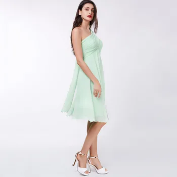 Dressv elegantiškas kokteilių suknelė mėlyna vieną petį rankovių kelio ilgis apvalkalas suknelė lady homecoming trumpas kokteilių suknelės