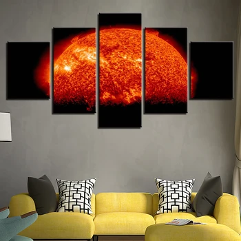 Drobė HD Spaudinių Tapybos Sienos Meno Rėmas 5 vnt Sun Star Light Nuotraukas Modulinės Kosmoso Planetos Plakatas Kambarį Dekoro