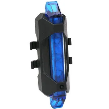 Dviratis Dviračio žibintas Įkraunamas 5 LED užpakalinis žibintas USB Galiniai Saugos Įspėjimas Dviračių šviesos Nešiojamų Blykstės Šviesą, Super Šviesus