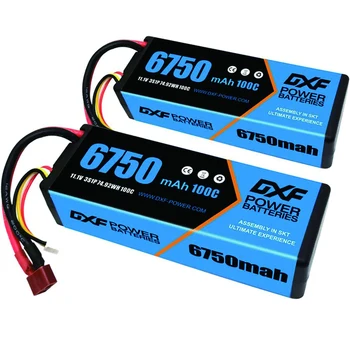 DXF 2VNT Lipo Baterija 3S 11.1 V 11.4 V, 14.8 V 5200mAh 6400mAh 6750mAh 7500mAh 8000mAh 100C 200C 140C 280C 130C 260C RC 1/10 Automobilio