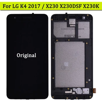 Dėl LG K4 2017 X230 X230i X230K LCD Ekranas Jutiklinis Ekranas skaitmeninis keitiklis su karkasu montavimas K4 2017 LCD ekranas