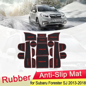 Dėl Subaru Forester SG SH, SJ SK 2013 2016 2017 2018 Guma, neslystantis Kilimėlis, Durų Groove Taurės trinkelėmis, Vartai lizdą, Automobilių Reikmenys