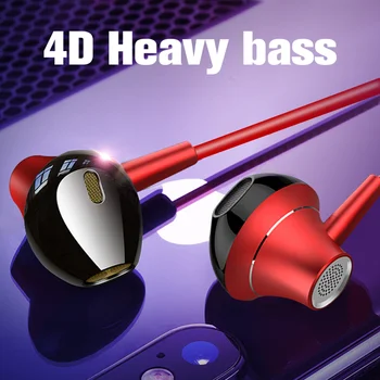 EARDECO Heavy Bass Sporto Laidinio Telefono Ausinės Ausinių Triukšmo Ausines Mobiliesiems Į Ausies Ausinės Su Mikrofonu Ausinės