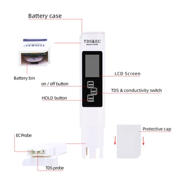 EB TDS Testeris, Skaitmeninis Vandens Kokybės, Grynumo Temperatūra Kišenėje Metrų Akvariumas Baseinas LCD Pen Stebėti 50% nuolaida